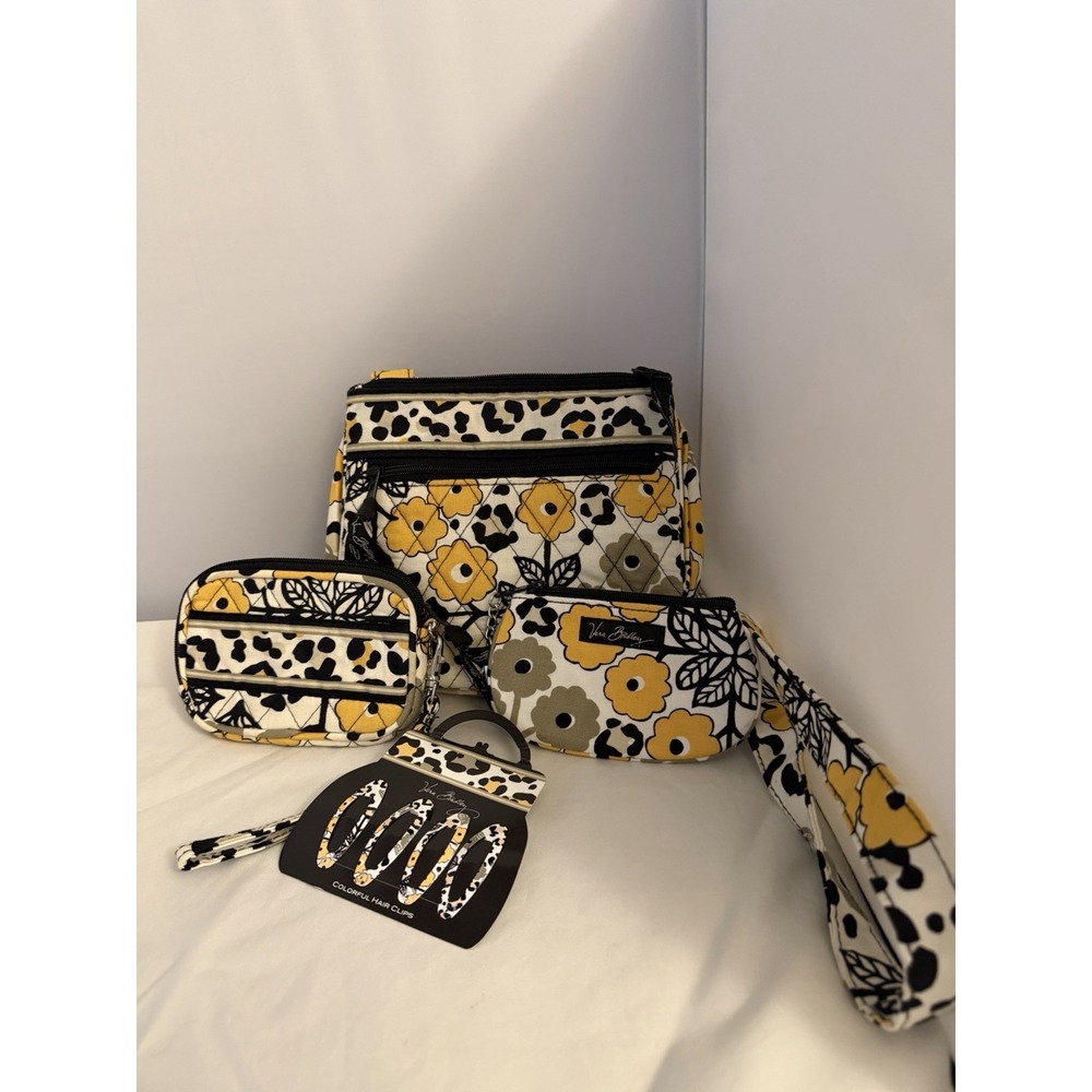 Vera Bradley Go Wild Crossbody And A Small Id Pouch And Small Coin And Hair Clip